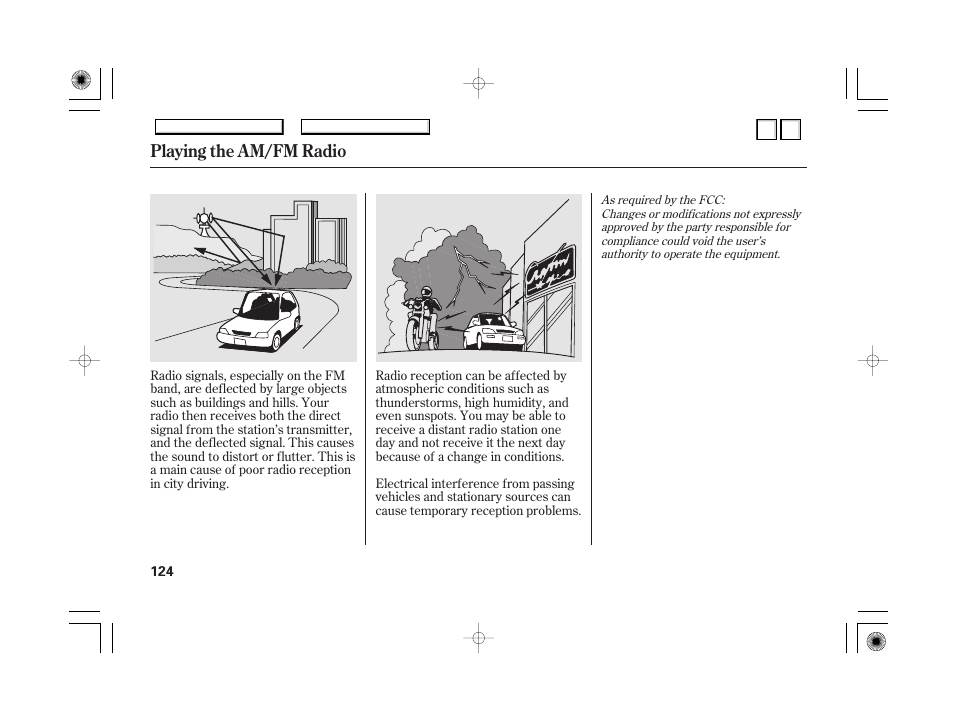 Playing the am/fm radio | HONDA 2007 Accord Hybrid - Owner's Manual User Manual | Page 127 / 287