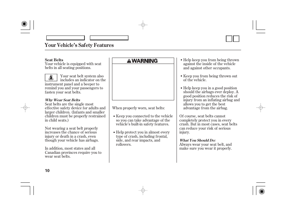 Protecting adults and teens, Your vehicle’s safety features | HONDA 2007 Accord Hybrid - Owner's Manual User Manual | Page 13 / 287