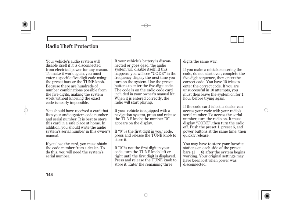 P.147), P.147, Cruise control | Radio theft protection | HONDA 2007 Accord Hybrid - Owner's Manual User Manual | Page 147 / 287