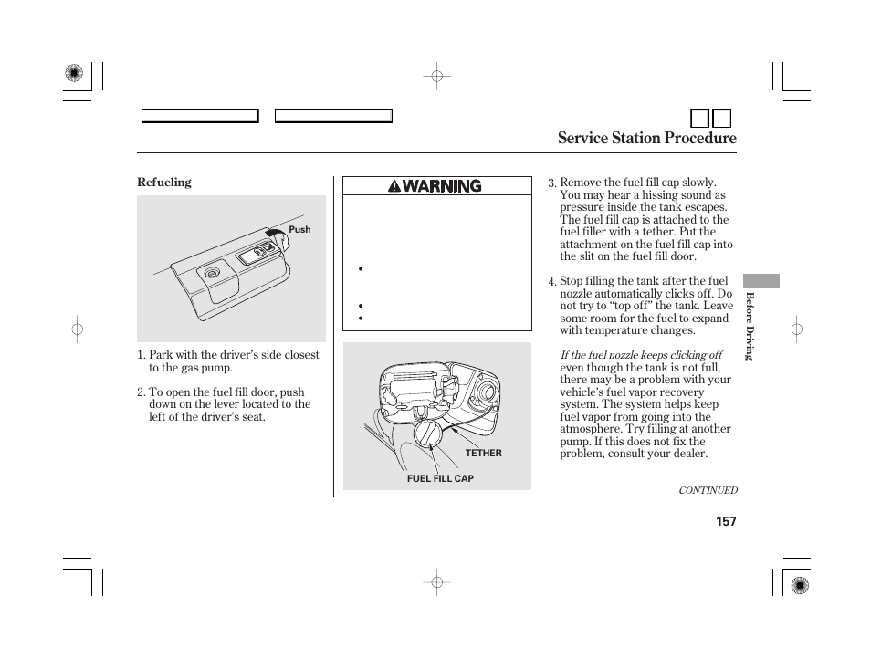 Engine coolant check, Service station procedure | HONDA 2007 Accord Hybrid - Owner's Manual User Manual | Page 160 / 287