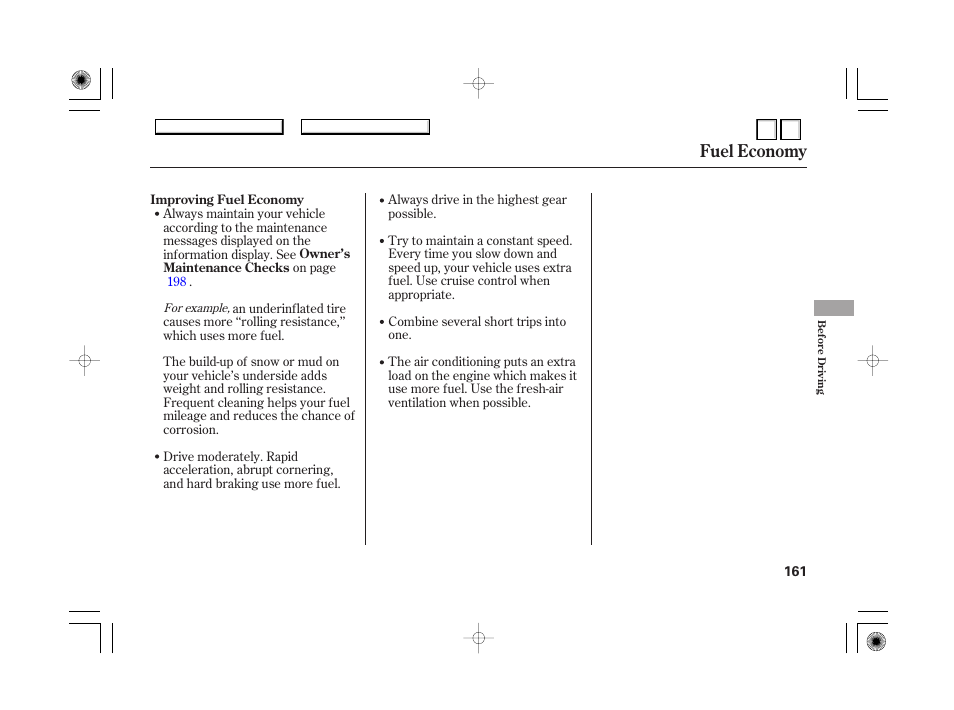 Carrying cargo, Fuel economy | HONDA 2007 Accord Hybrid - Owner's Manual User Manual | Page 164 / 287