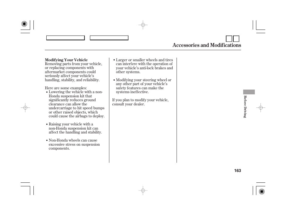 Carrying cargo in the trunk, Or on a roof rack, Carrying cargo in the | Passenger compartment, Accessories and modifications | HONDA 2007 Accord Hybrid - Owner's Manual User Manual | Page 166 / 287