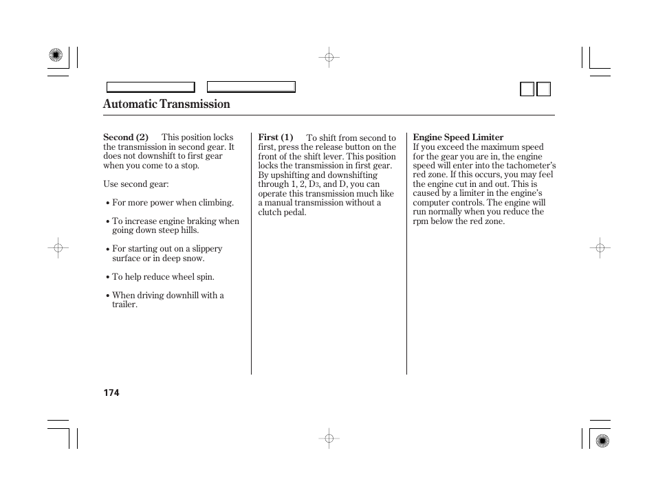 Auto idle stop, Automatic transmission | HONDA 2007 Accord Hybrid - Owner's Manual User Manual | Page 177 / 287