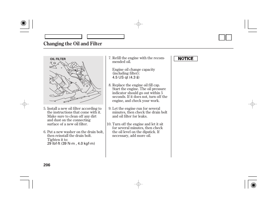 Windshield washers, Changing the oil and filter | HONDA 2007 Accord Hybrid - Owner's Manual User Manual | Page 209 / 287