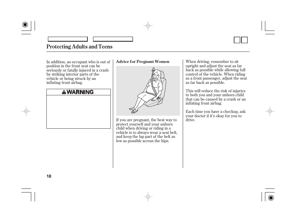Lap/shoulder belt, Protecting adults and teens | HONDA 2007 Accord Hybrid - Owner's Manual User Manual | Page 21 / 287
