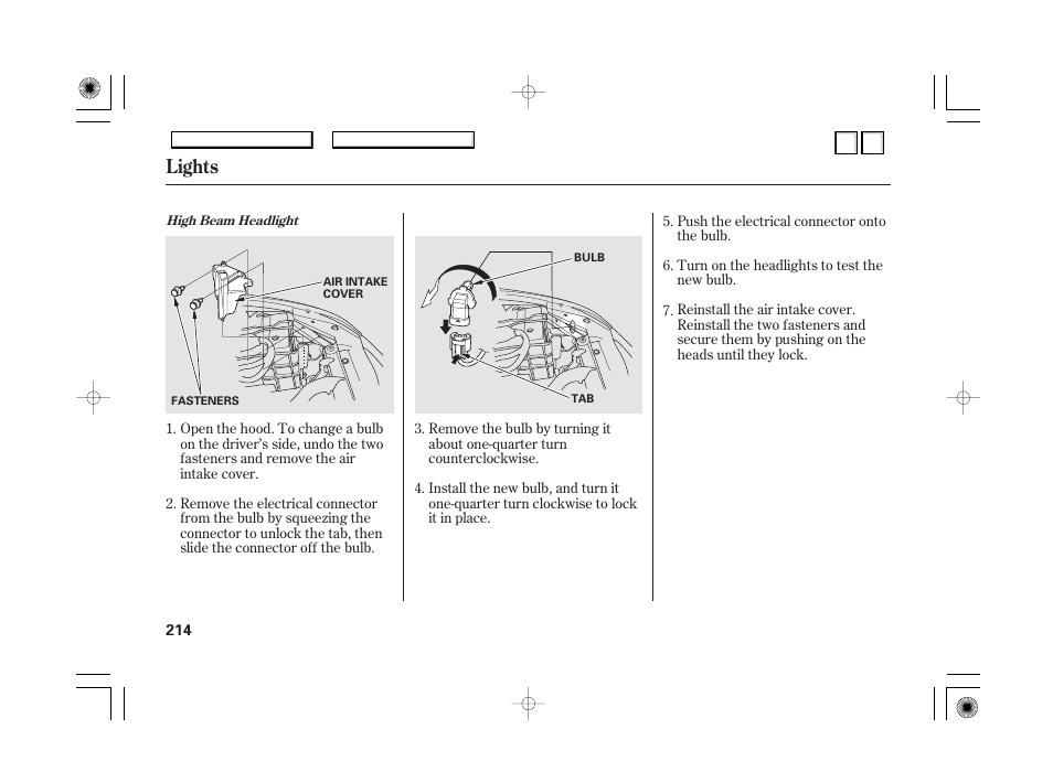 Lights | HONDA 2007 Accord Hybrid - Owner's Manual User Manual | Page 217 / 287