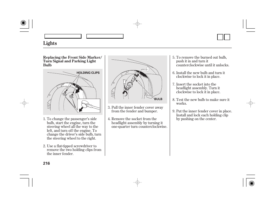 Cleaning the seat belts, Floor mats, Lights | HONDA 2007 Accord Hybrid - Owner's Manual User Manual | Page 219 / 287