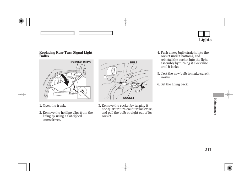 Dr0707o00217a, Audio antenna, Dust and pollen filter | Lights | HONDA 2007 Accord Hybrid - Owner's Manual User Manual | Page 220 / 287