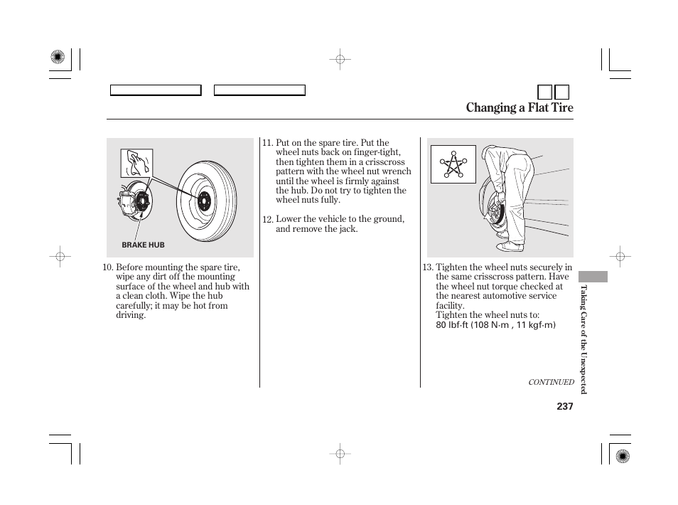 Dr0707o00237a, The starter operates, Normally | Changing a flat tire | HONDA 2007 Accord Hybrid - Owner's Manual User Manual | Page 240 / 287