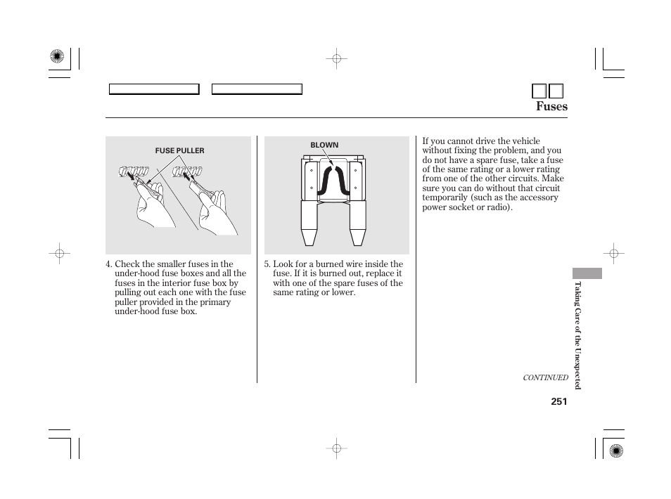 Fuses | HONDA 2007 Accord Hybrid - Owner's Manual User Manual | Page 254 / 287