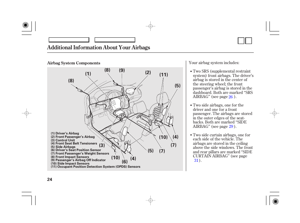 Dr0707o00024a, Additional information about your airbags | HONDA 2007 Accord Hybrid - Owner's Manual User Manual | Page 27 / 287