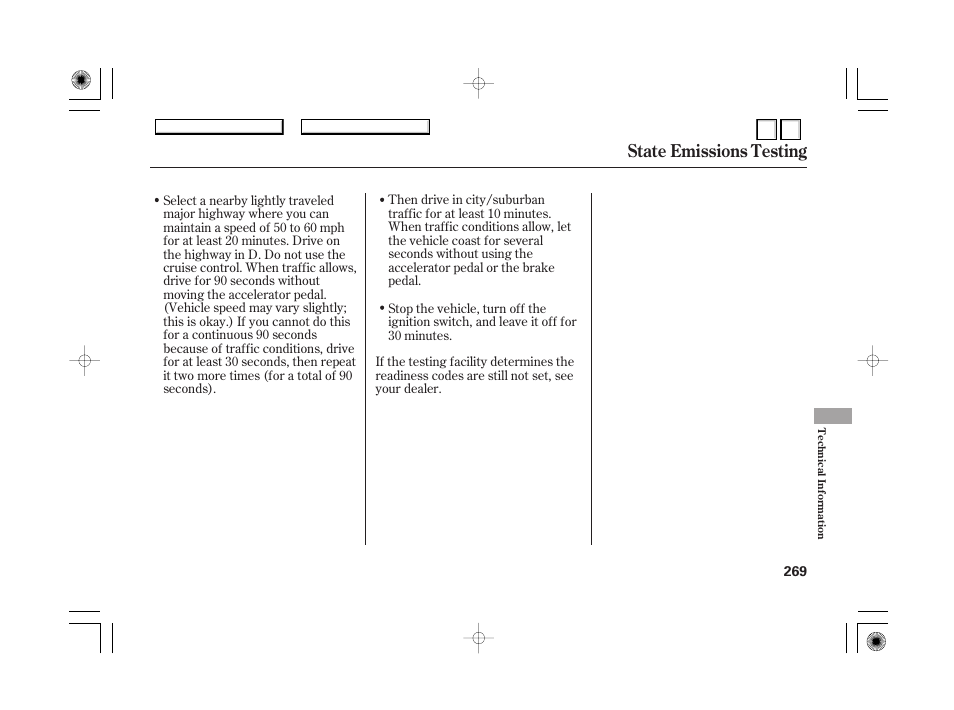 State emissions testing | HONDA 2007 Accord Hybrid - Owner's Manual User Manual | Page 272 / 287