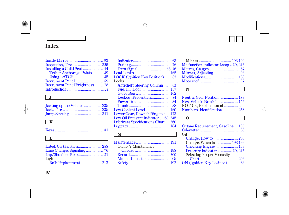 Index | HONDA 2007 Accord Hybrid - Owner's Manual User Manual | Page 283 / 287