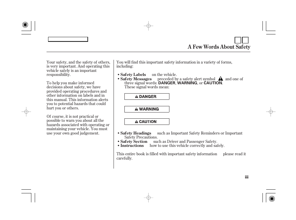 Dr0707osafety, A few words about safety | HONDA 2007 Accord Hybrid - Owner's Manual User Manual | Page 5 / 287