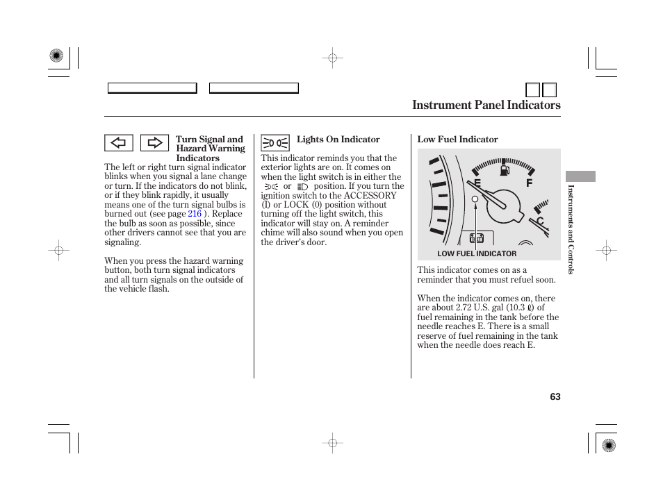 P.66, P.66), Instrument panel indicators | HONDA 2007 Accord Hybrid - Owner's Manual User Manual | Page 66 / 287