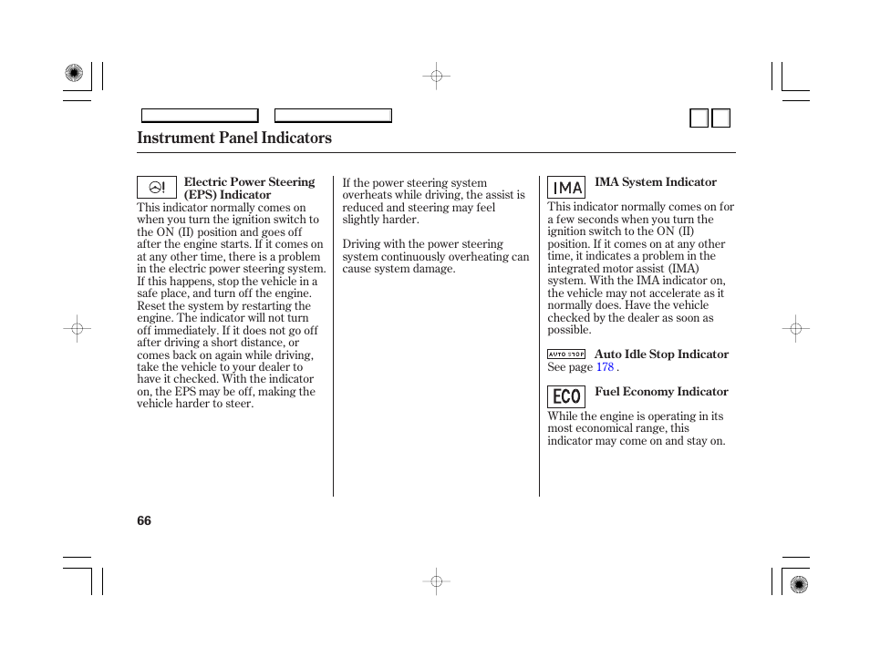 Trip meter, Instrument panel indicators | HONDA 2007 Accord Hybrid - Owner's Manual User Manual | Page 69 / 287