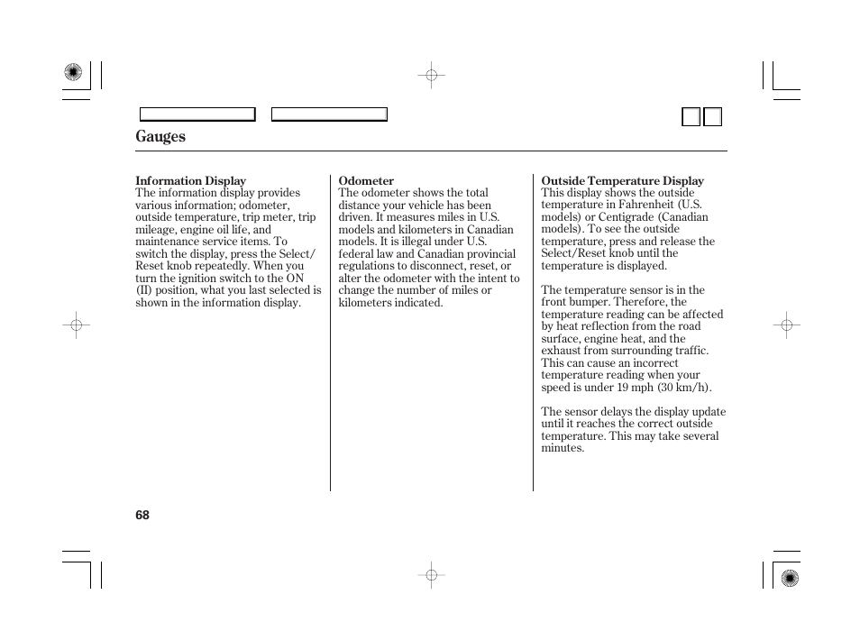 Ima battery level gauge, Gauges | HONDA 2007 Accord Hybrid - Owner's Manual User Manual | Page 71 / 287