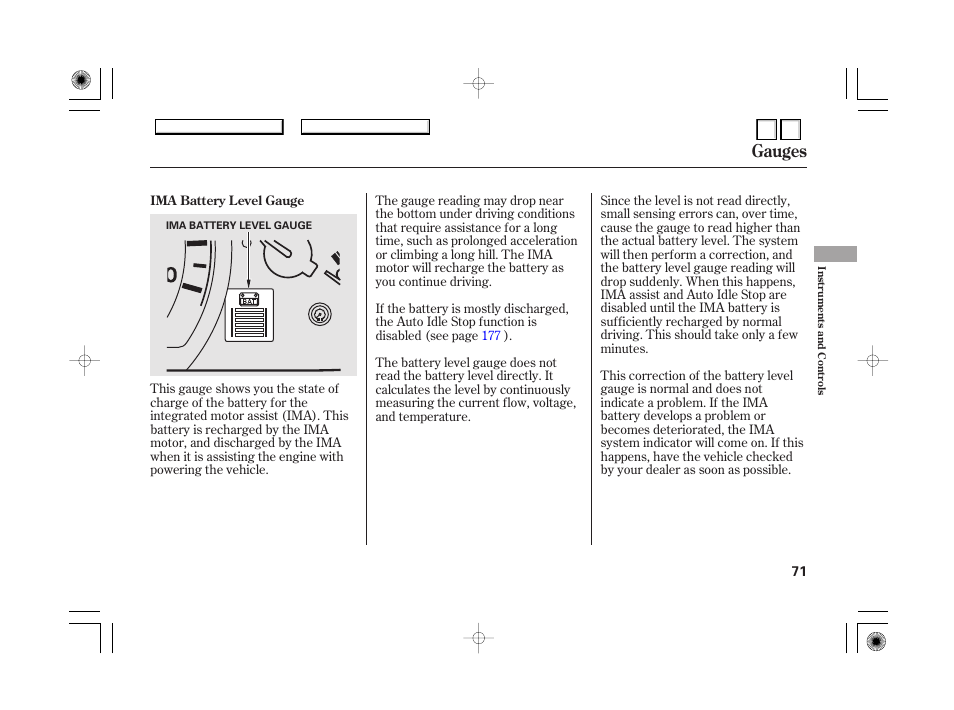 Controls near the steering, Wheel, Gauges | HONDA 2007 Accord Hybrid - Owner's Manual User Manual | Page 74 / 287