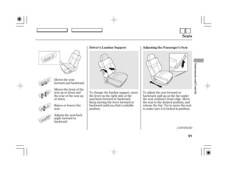 P.94), Power mirror heaters, Power windows | P.94, Seats | HONDA 2007 Accord Hybrid - Owner's Manual User Manual | Page 94 / 287