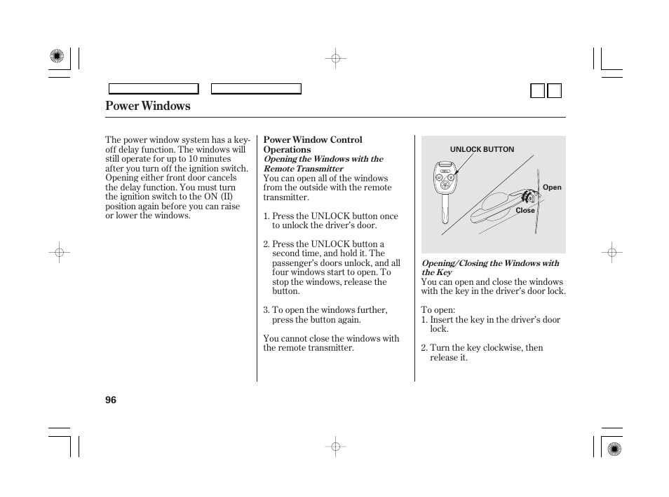 Dr0707o00096a, Sun visor, Vanity mirror | Power windows | HONDA 2007 Accord Hybrid - Owner's Manual User Manual | Page 99 / 287