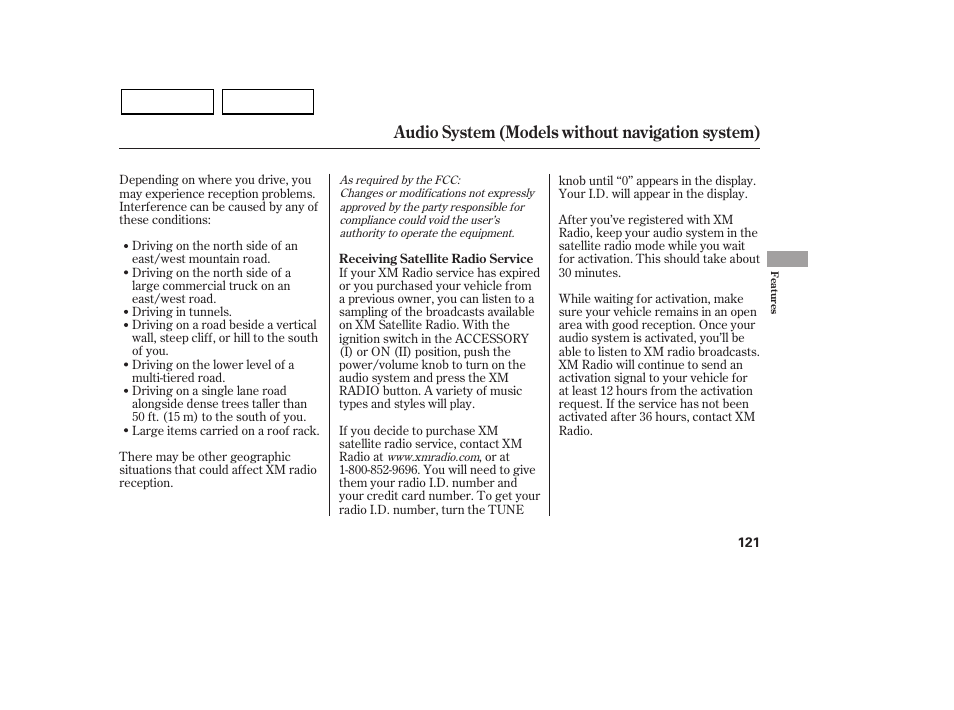 Audio system (models without navigation system) | HONDA 2007 Civic Sedan - Owner's Manual User Manual | Page 124 / 311