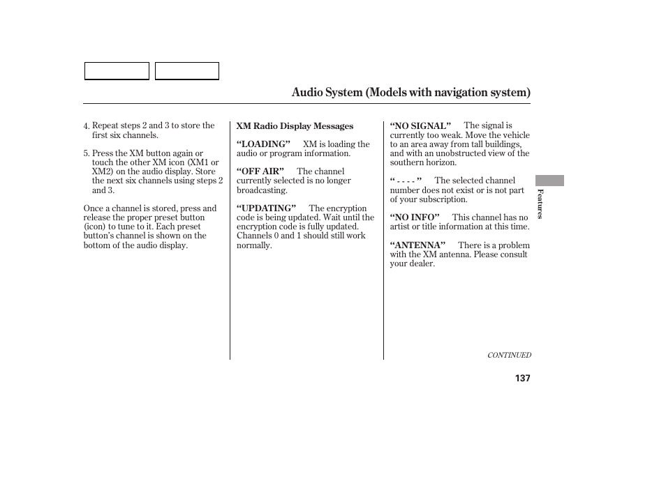 Audio system (models with navigation system) | HONDA 2007 Civic Sedan - Owner's Manual User Manual | Page 140 / 311