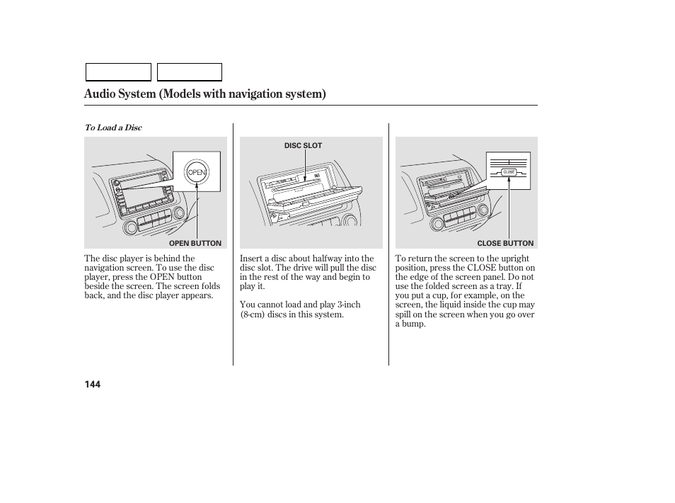 Audio system (models with navigation system) | HONDA 2007 Civic Sedan - Owner's Manual User Manual | Page 147 / 311