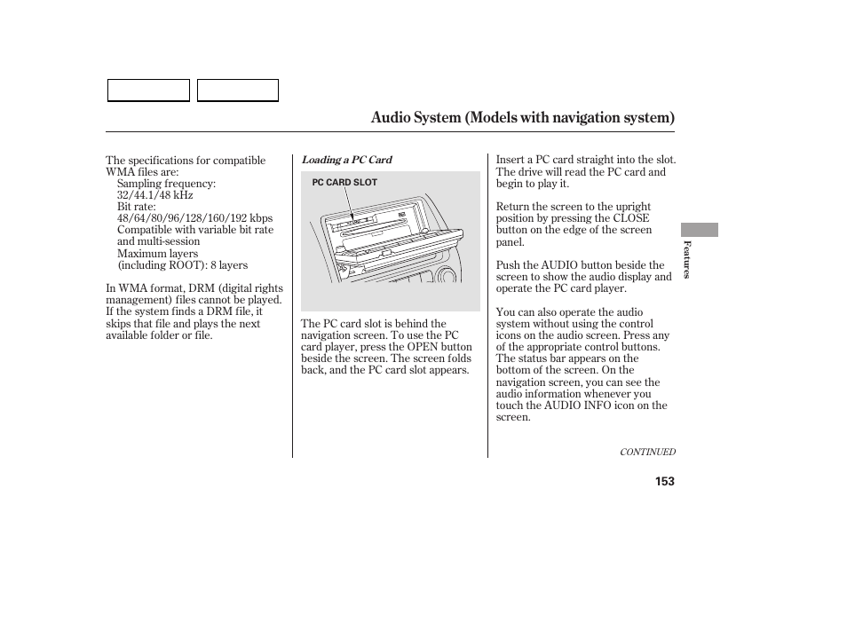 Audio system (models with navigation system) | HONDA 2007 Civic Sedan - Owner's Manual User Manual | Page 156 / 311