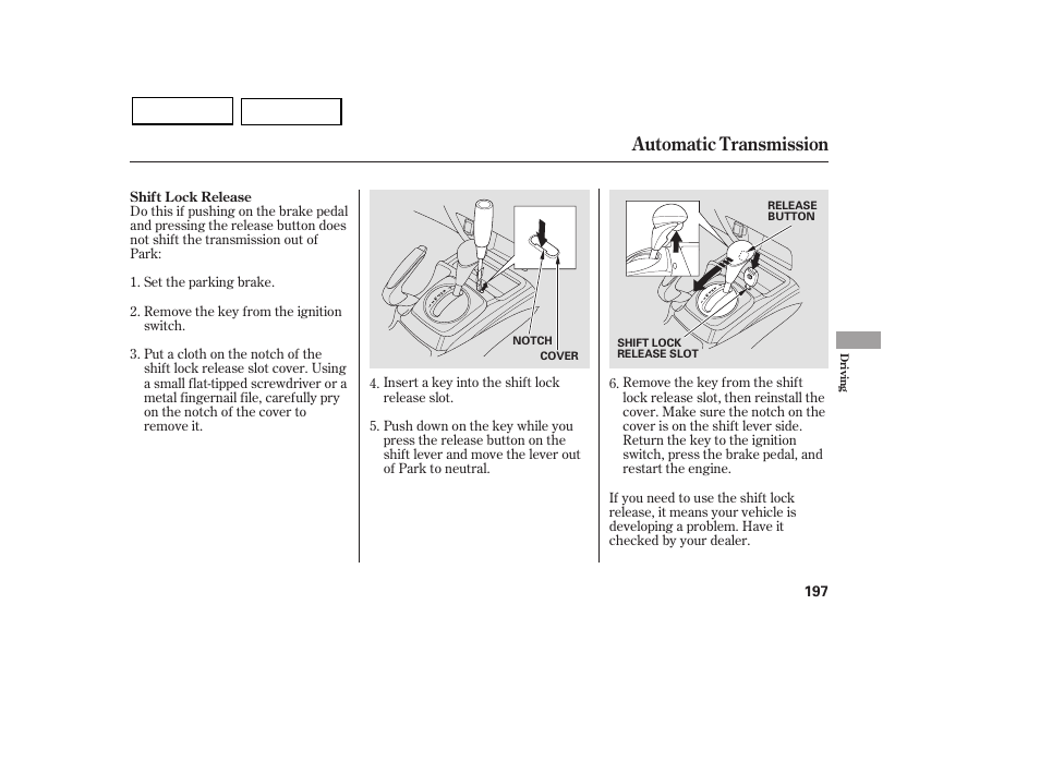 Automatic transmission | HONDA 2007 Civic Sedan - Owner's Manual User Manual | Page 200 / 311