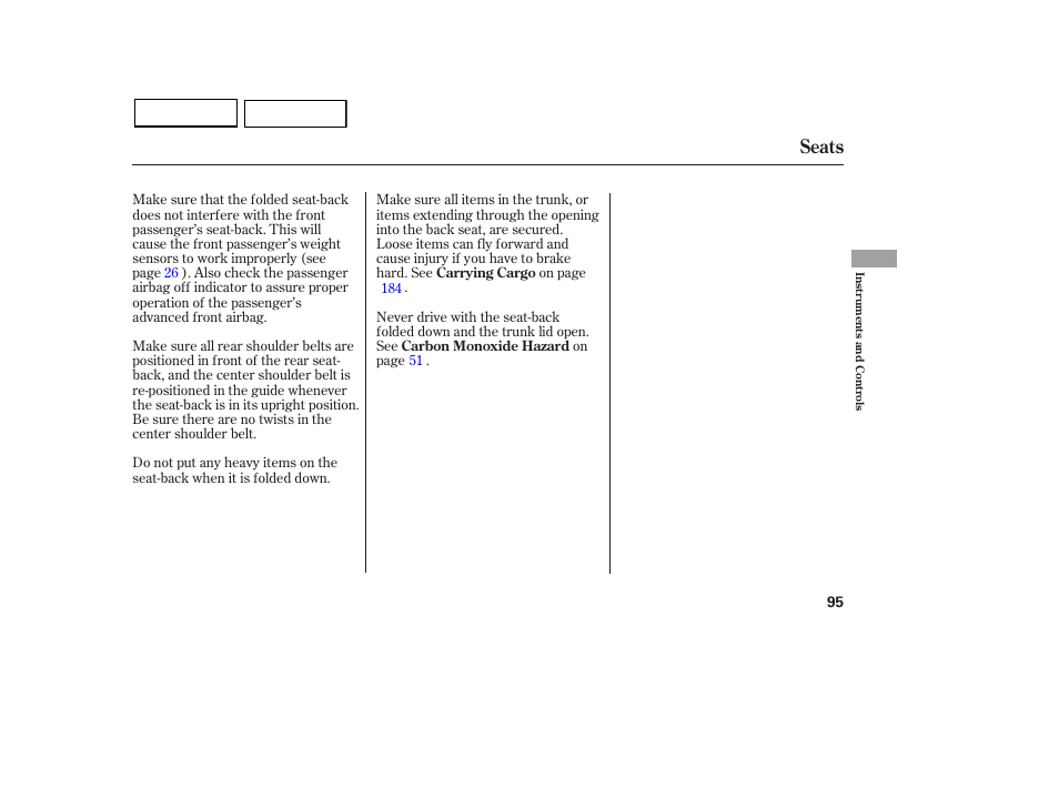 Seats | HONDA 2007 Civic Sedan - Owner's Manual User Manual | Page 98 / 311