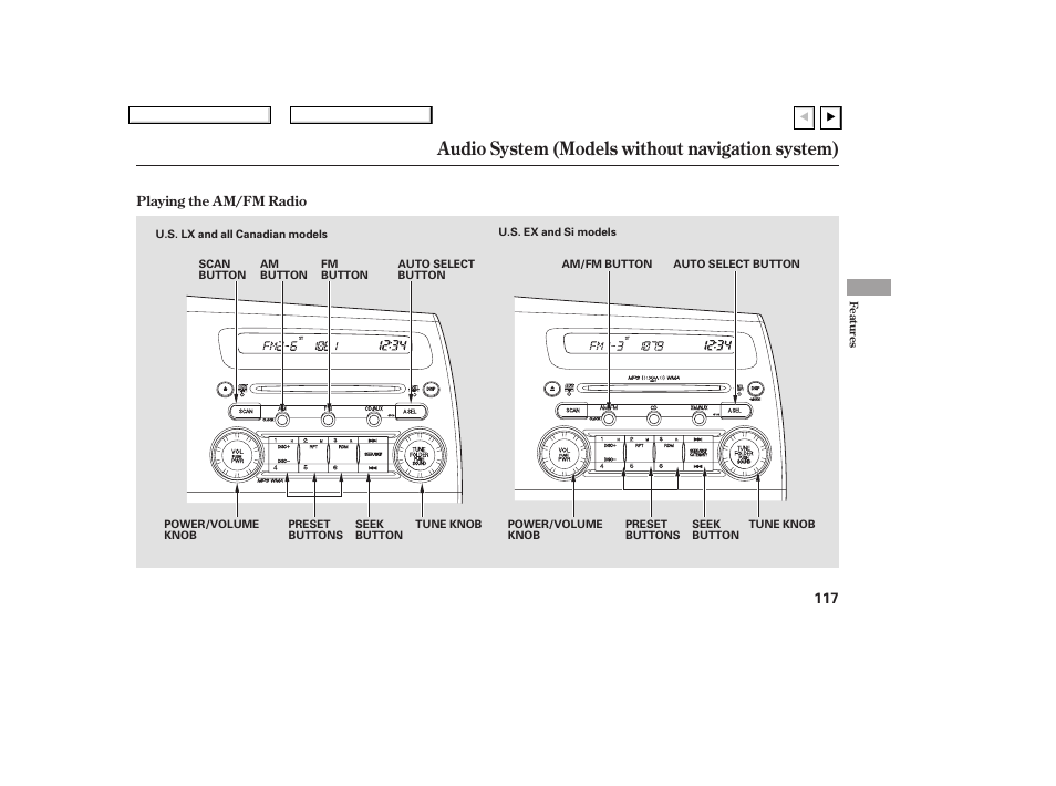 Audio system (models without navigation system) | HONDA 2007 Civic Coupe - Owner's Manual User Manual | Page 120 / 310