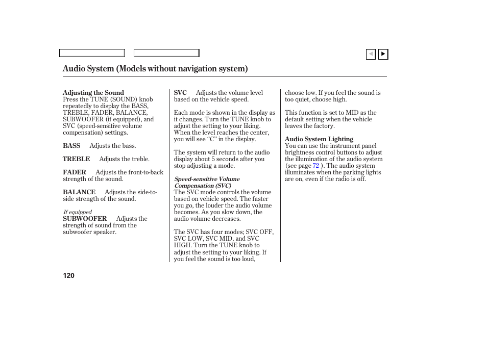 Audio system (models without navigation system) | HONDA 2007 Civic Coupe - Owner's Manual User Manual | Page 123 / 310