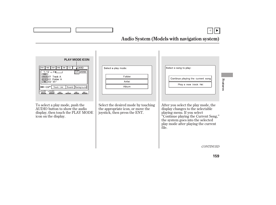 Audio system (models with navigation system) | HONDA 2007 Civic Coupe - Owner's Manual User Manual | Page 162 / 310