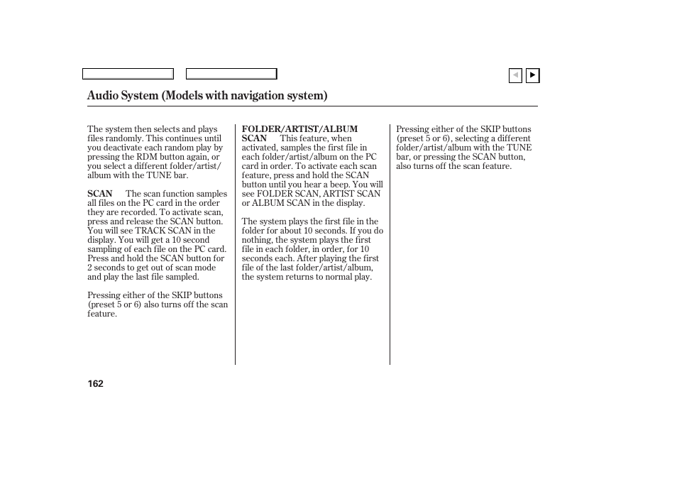 Audio system (models with navigation system) | HONDA 2007 Civic Coupe - Owner's Manual User Manual | Page 165 / 310