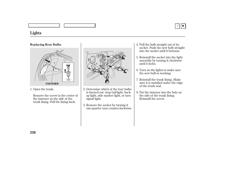 Lights | HONDA 2007 Civic Coupe - Owner's Manual User Manual | Page 241 / 310