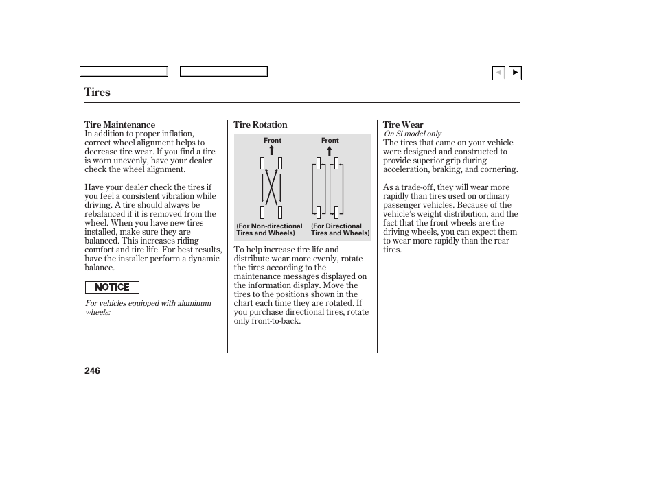 Tires | HONDA 2007 Civic Coupe - Owner's Manual User Manual | Page 249 / 310