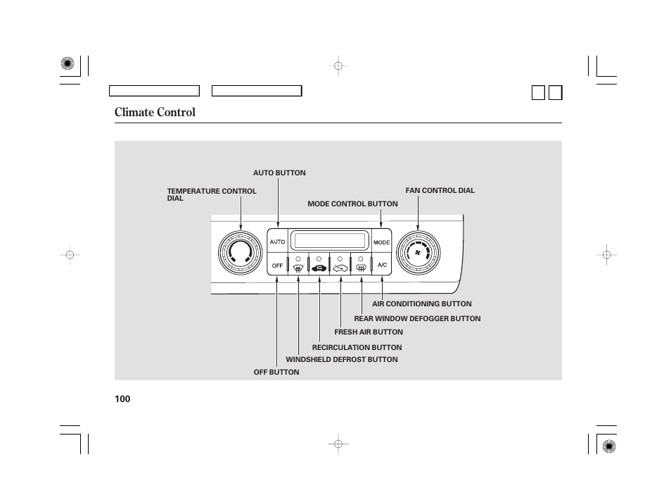 Nc0707o00100a, Climate control | HONDA 2007 Civic Hybrid - Owner's Manual User Manual | Page 103 / 268