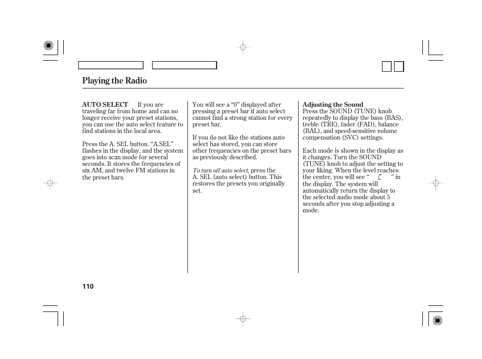 Playing the radio | HONDA 2007 Civic Hybrid - Owner's Manual User Manual | Page 113 / 268