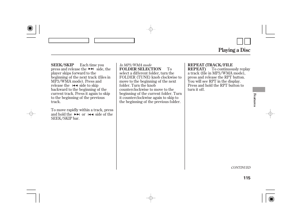 Playing a disc | HONDA 2007 Civic Hybrid - Owner's Manual User Manual | Page 118 / 268