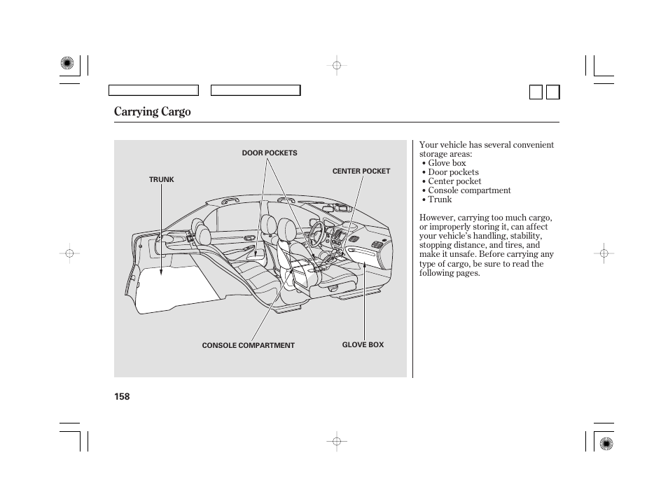 Carrying cargo | HONDA 2007 Civic Hybrid - Owner's Manual User Manual | Page 161 / 268