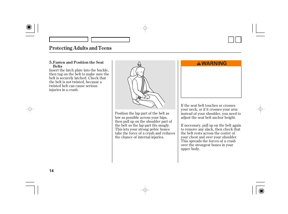 Nc0707o00014a, Protecting adults and teens | HONDA 2007 Civic Hybrid - Owner's Manual User Manual | Page 17 / 268