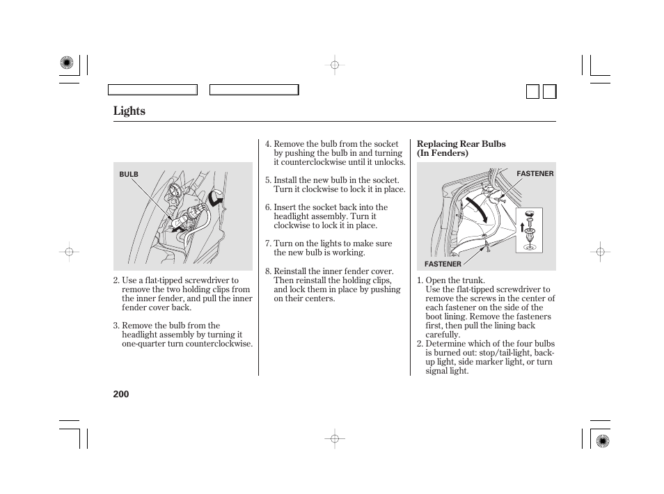 Lights | HONDA 2007 Civic Hybrid - Owner's Manual User Manual | Page 203 / 268