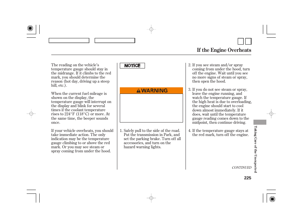 If the engine overheats | HONDA 2007 Civic Hybrid - Owner's Manual User Manual | Page 228 / 268