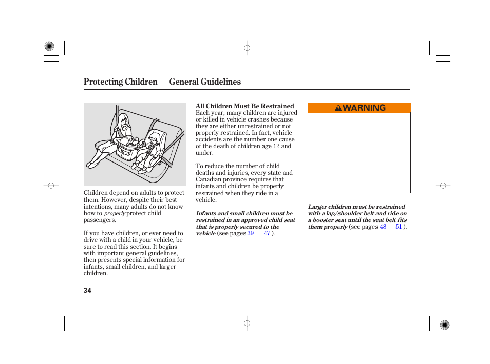 Protecting children general guidelines | HONDA 2007 Civic Hybrid - Owner's Manual User Manual | Page 37 / 268