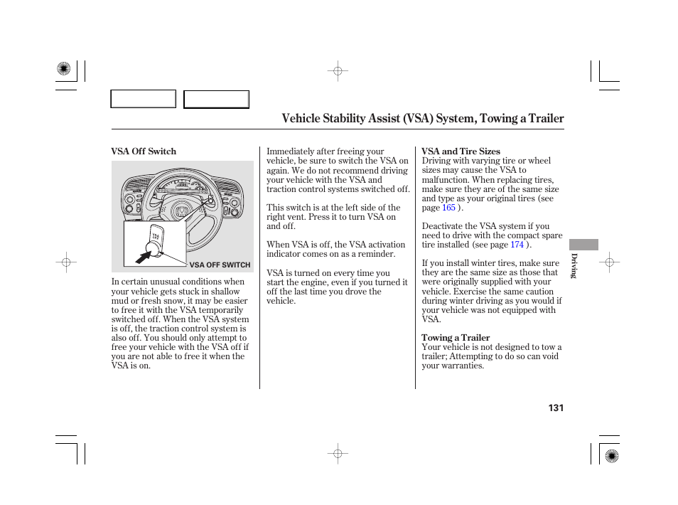 HONDA 2007 S2000 - Owner's Manual User Manual | Page 134 / 228