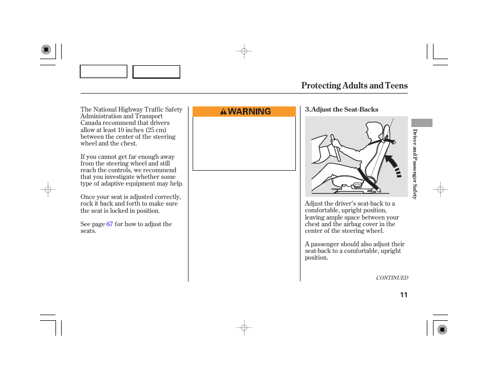 Protecting adults and teens | HONDA 2007 S2000 - Owner's Manual User Manual | Page 14 / 228