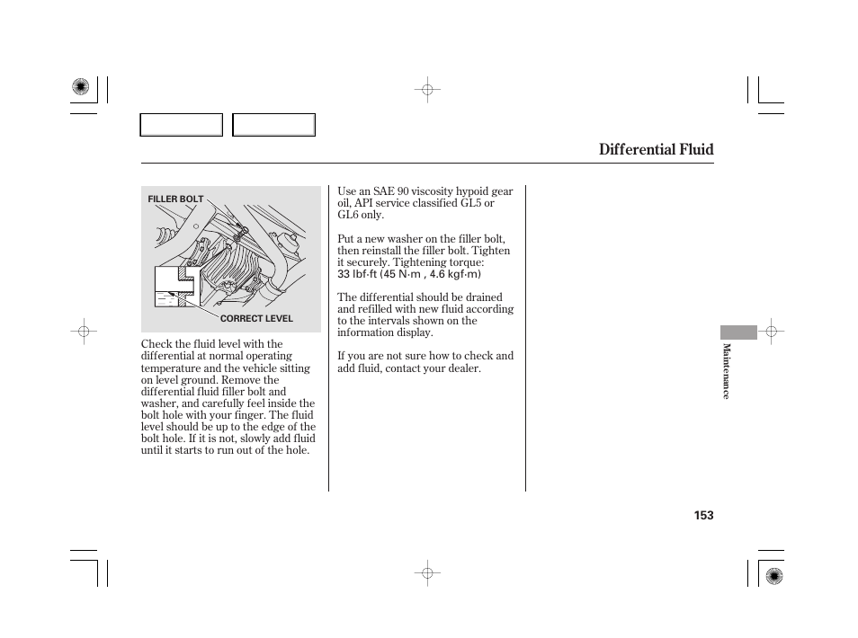 Differential fluid | HONDA 2007 S2000 - Owner's Manual User Manual | Page 156 / 228