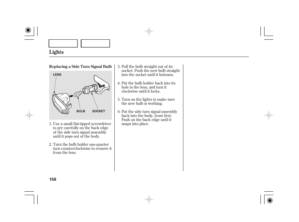 Lights | HONDA 2007 S2000 - Owner's Manual User Manual | Page 161 / 228