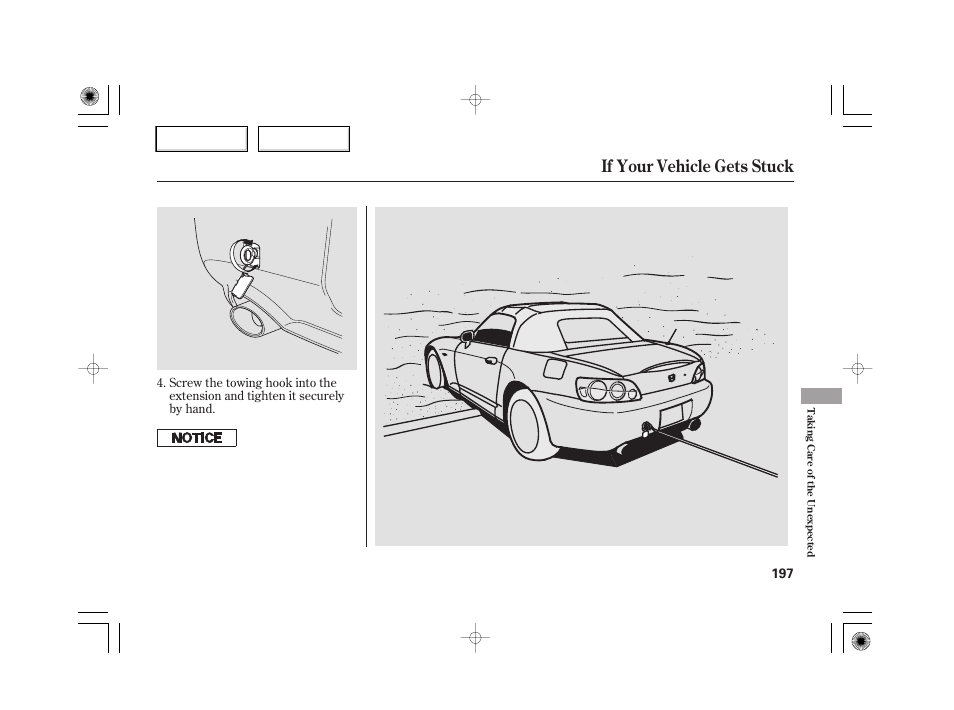 If your vehicle gets stuck | HONDA 2007 S2000 - Owner's Manual User Manual | Page 200 / 228