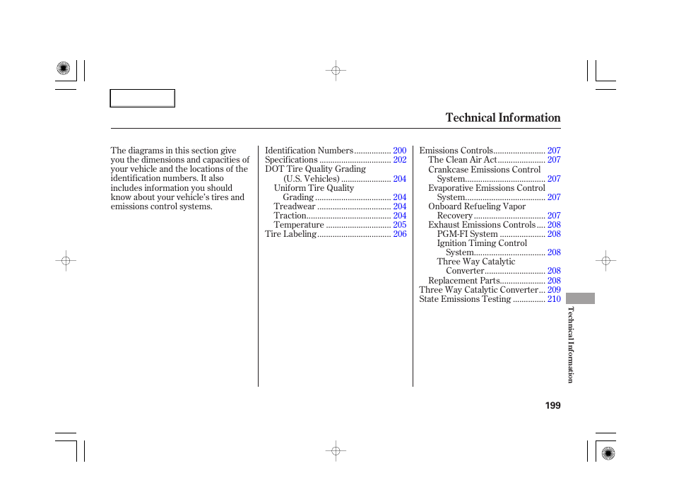 Technical information | HONDA 2007 S2000 - Owner's Manual User Manual | Page 202 / 228